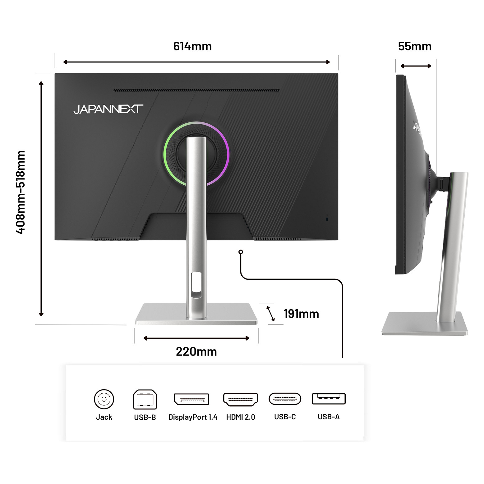 5K Monitor JAPANNEXT JN-IPS275K-HSPC9 (27" IPS, 5120x2880, 60Hz, USB-C 90W, KVM)-13