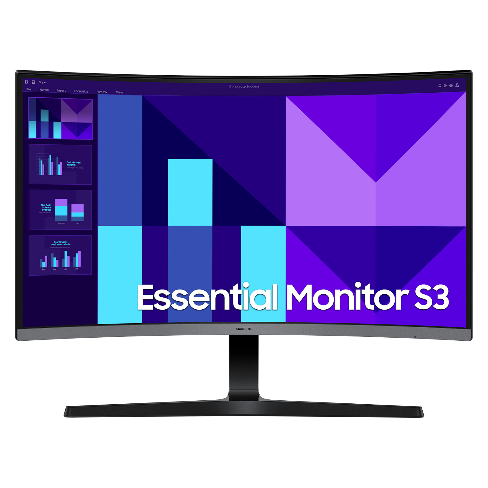 Monitor SAMSUNG Essential S3 S27D392GAU (27", Full HD, VA, 75Hz, Zakrivljeni)