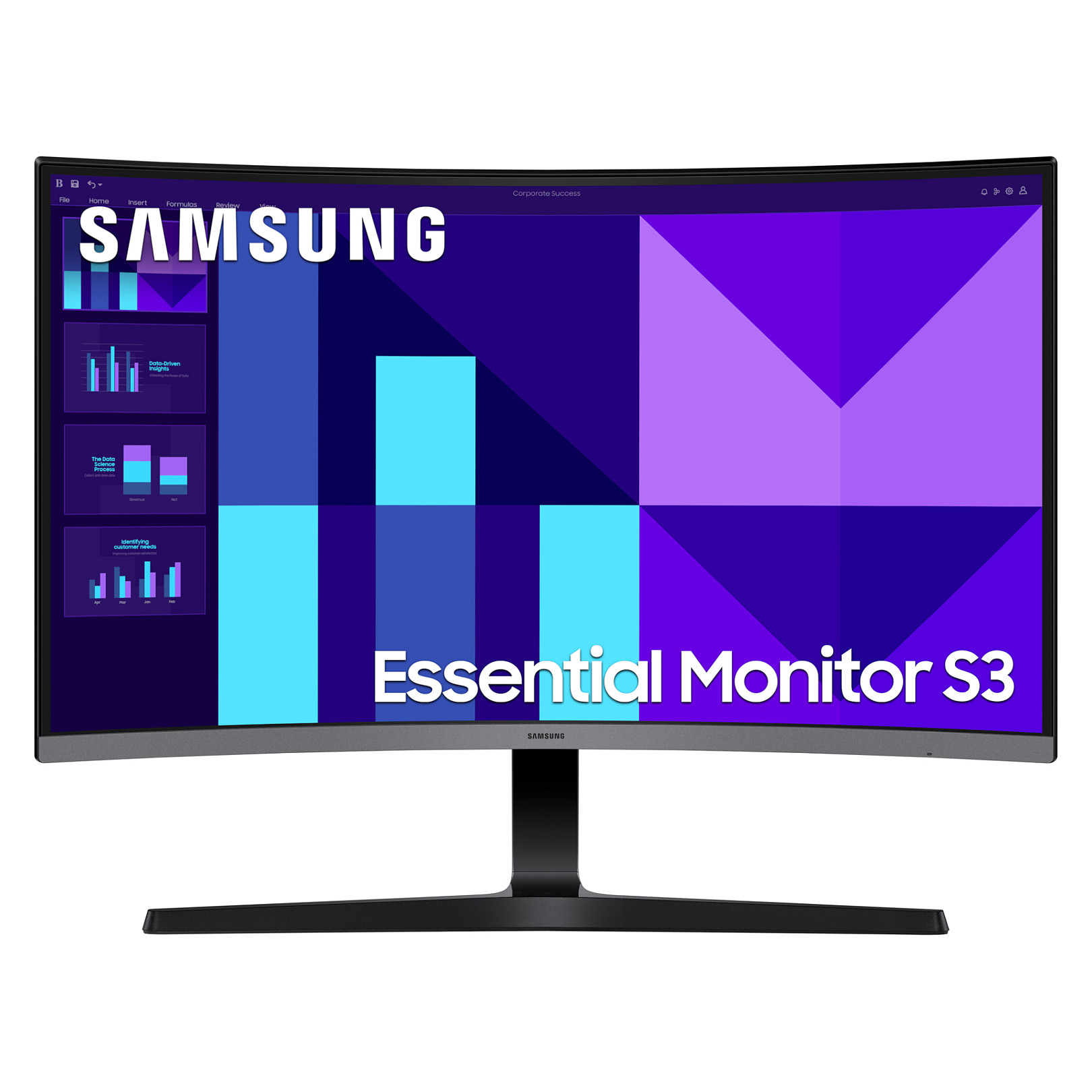 Monitor SAMSUNG Essential S3 S27D392GAU (27", Full HD, VA, 75Hz, Zakrivljeni)-9