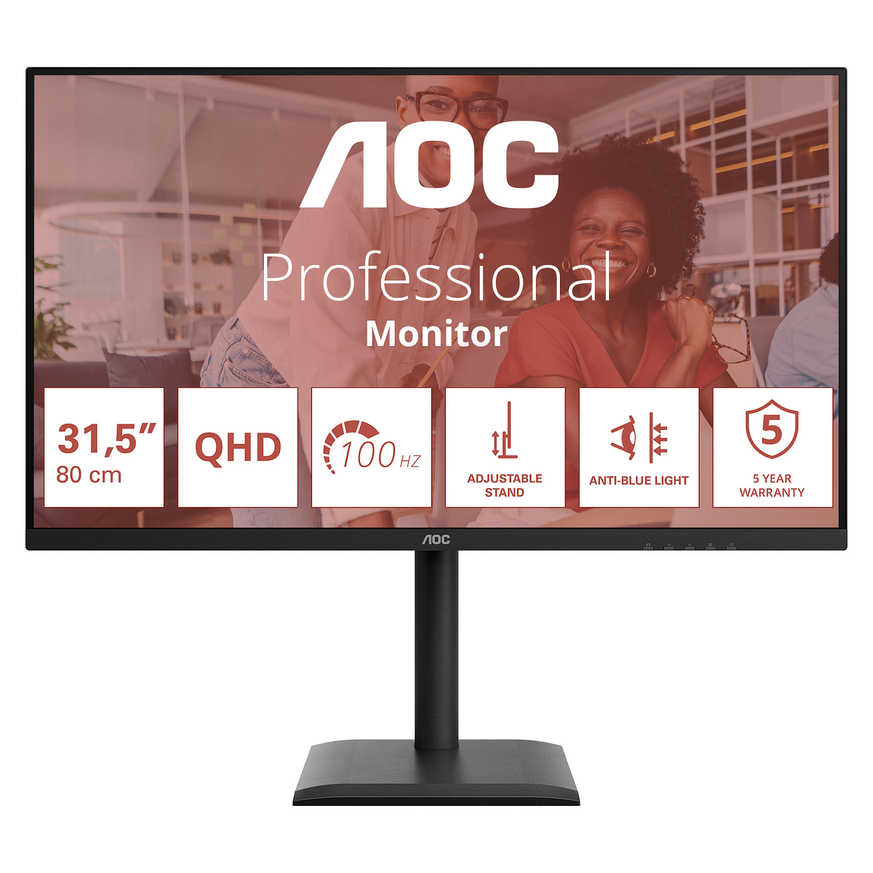 Monitor AOC Q32E4U 31.5" IPS (QHD 2560x1440, 75Hz, 4ms, USB-C, Zvučnici)-0