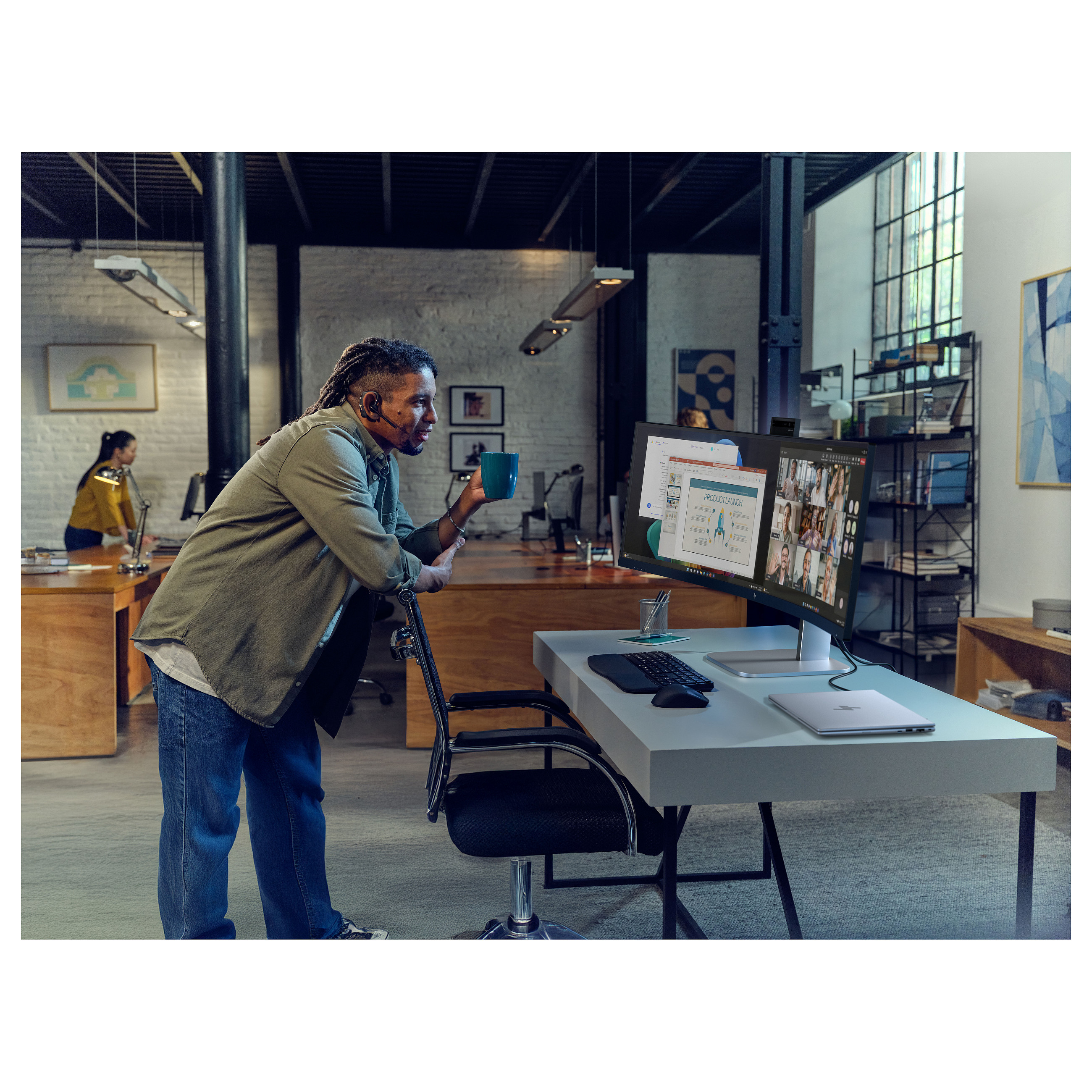Monitor HP 5 Pro 549pm (49" DQHD, VA, 5MP web kamera, USB-C)-7