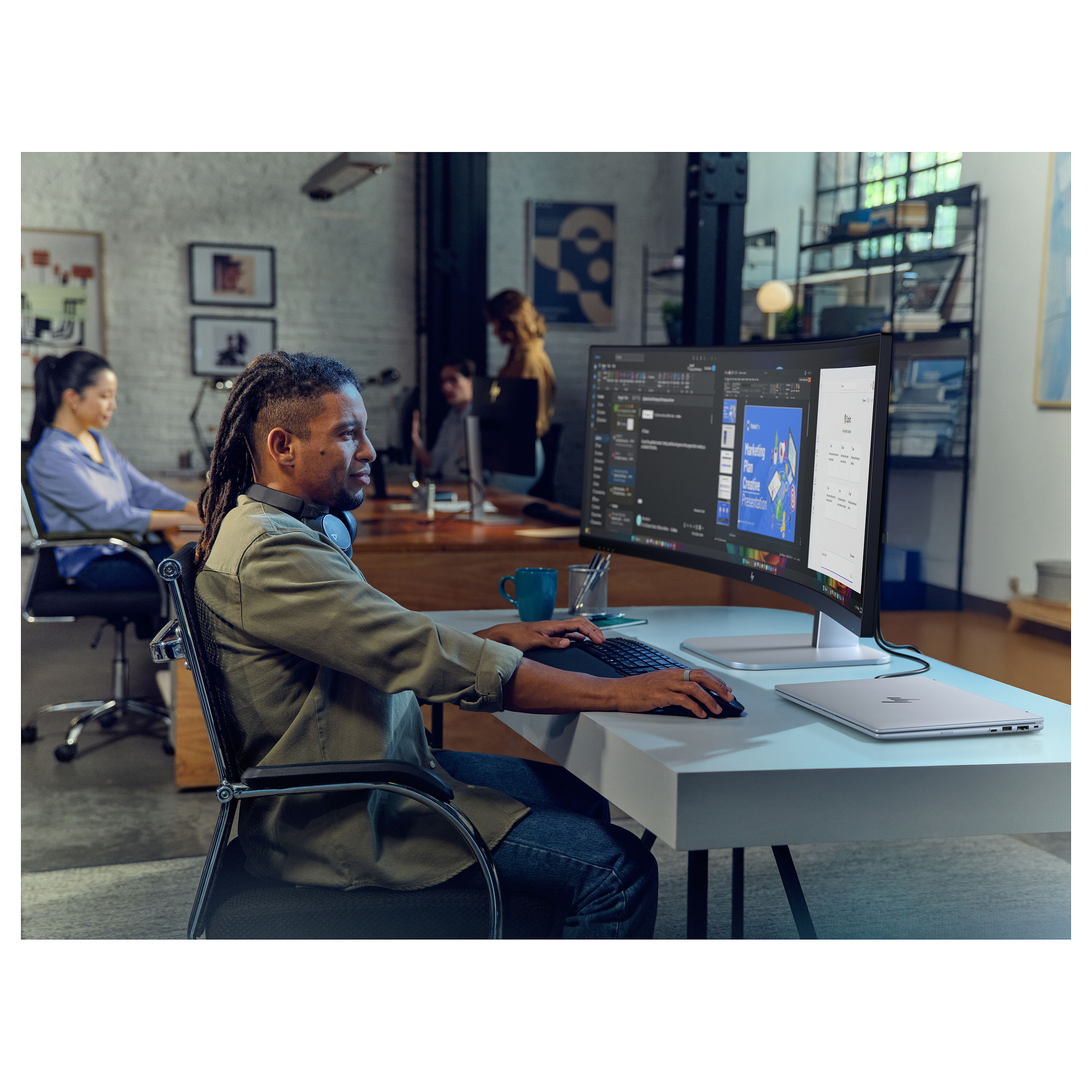 Monitor HP 5 Pro 549pm (49" DQHD, VA, 5MP web kamera, USB-C)-8
