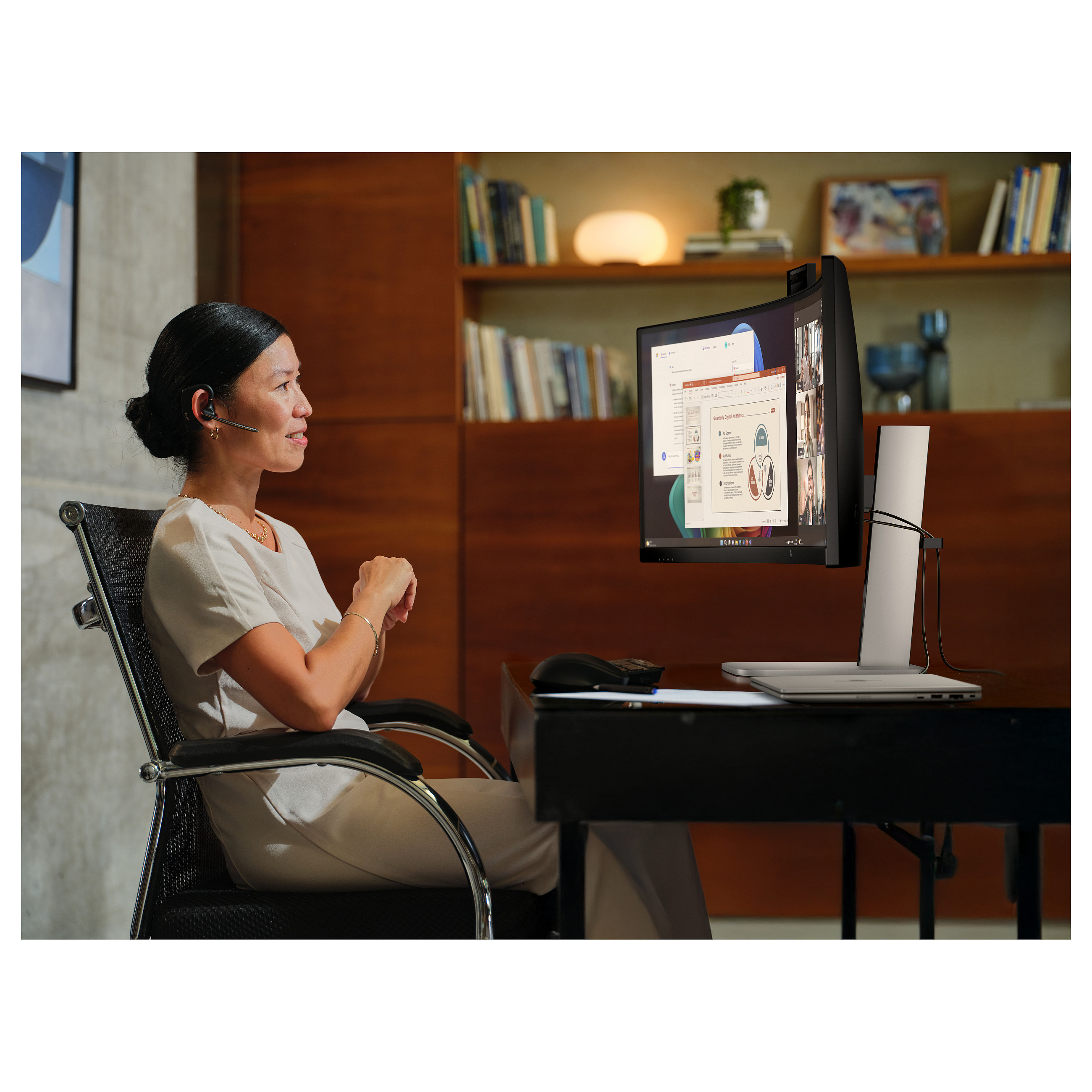 Monitor HP 5 Pro 549pm (49" DQHD, VA, 5MP web kamera, USB-C)-9