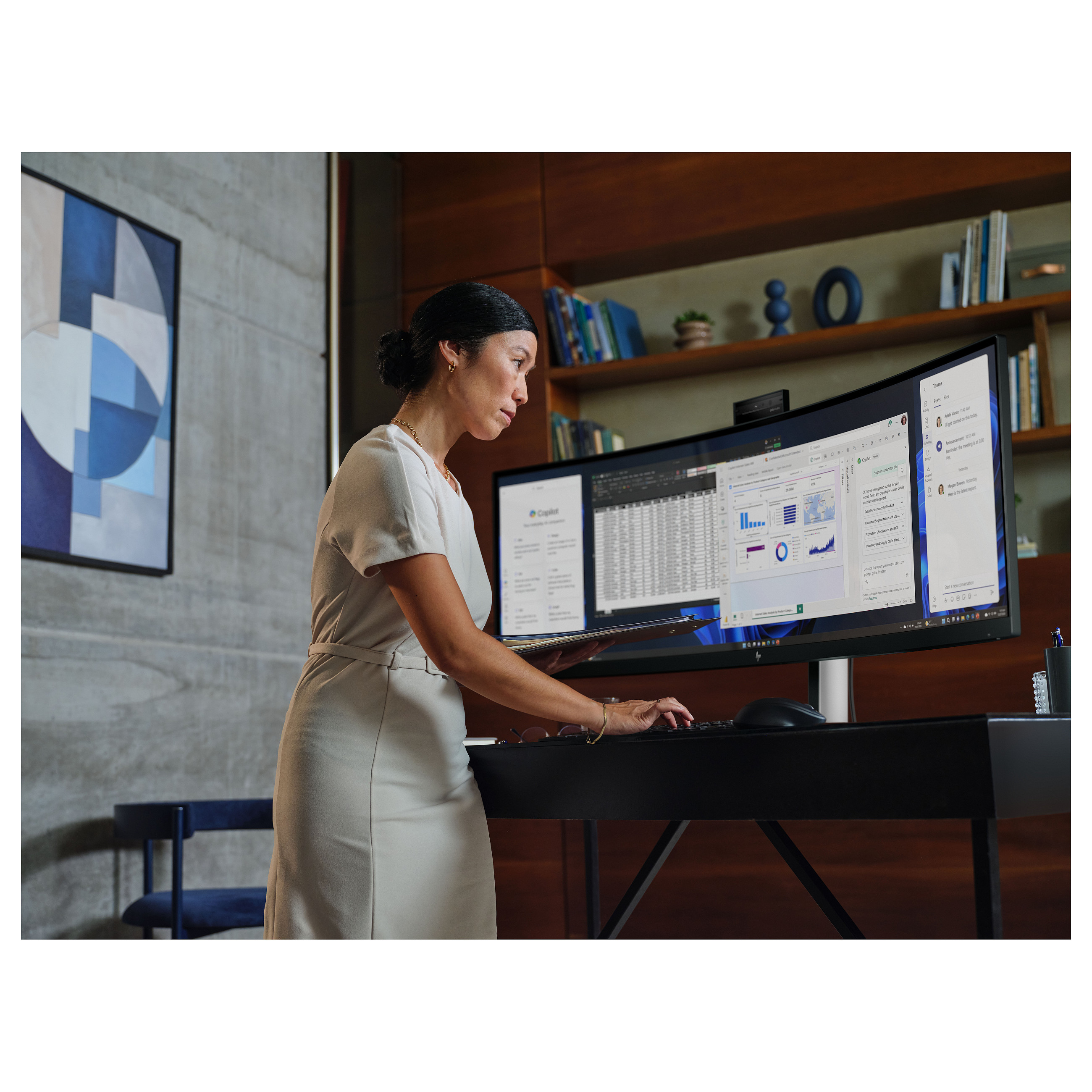 Monitor HP 5 Pro 549pm (49" DQHD, VA, 5MP web kamera, USB-C)-10