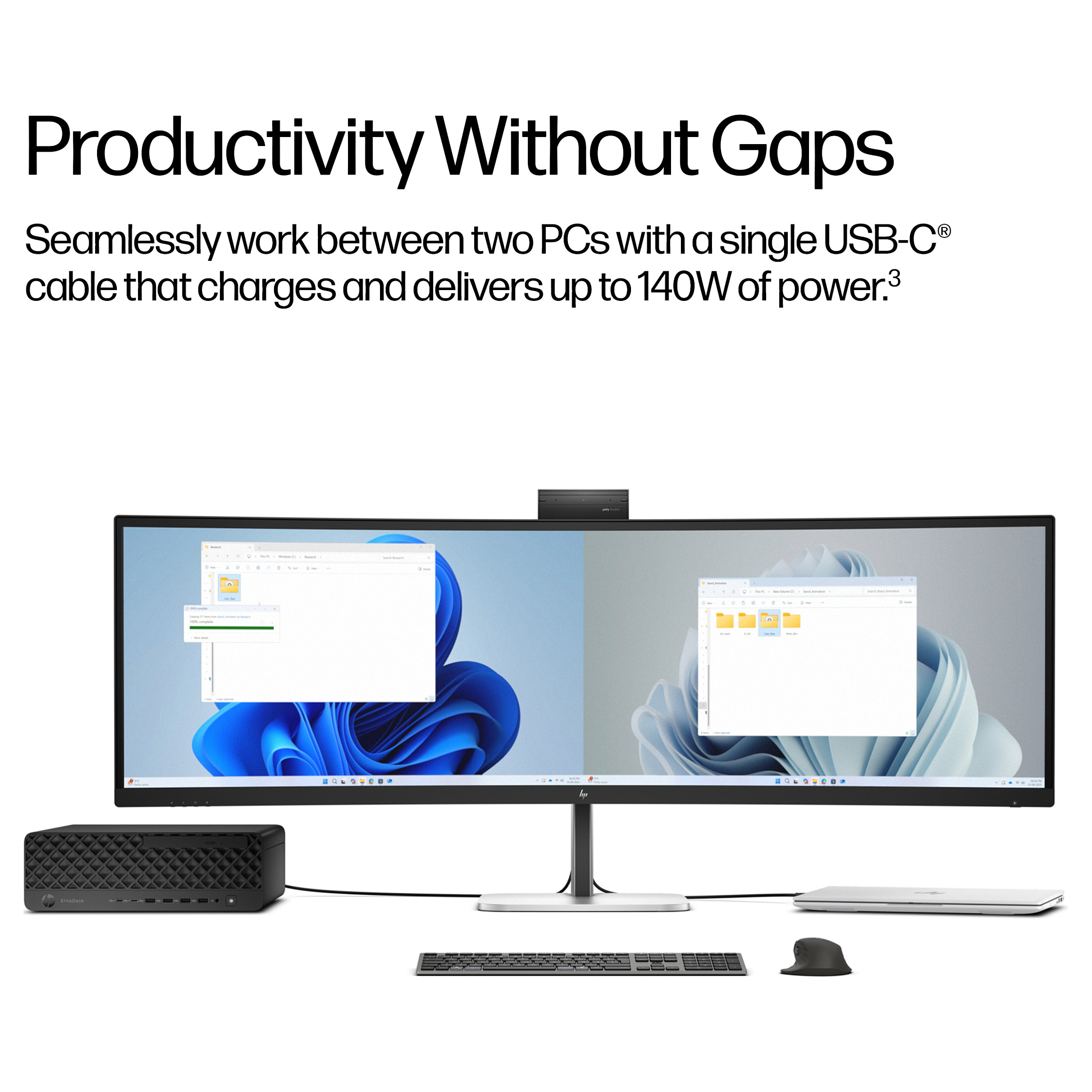 Monitor HP 5 Pro 549pm (49" DQHD, VA, 5MP web kamera, USB-C)-16