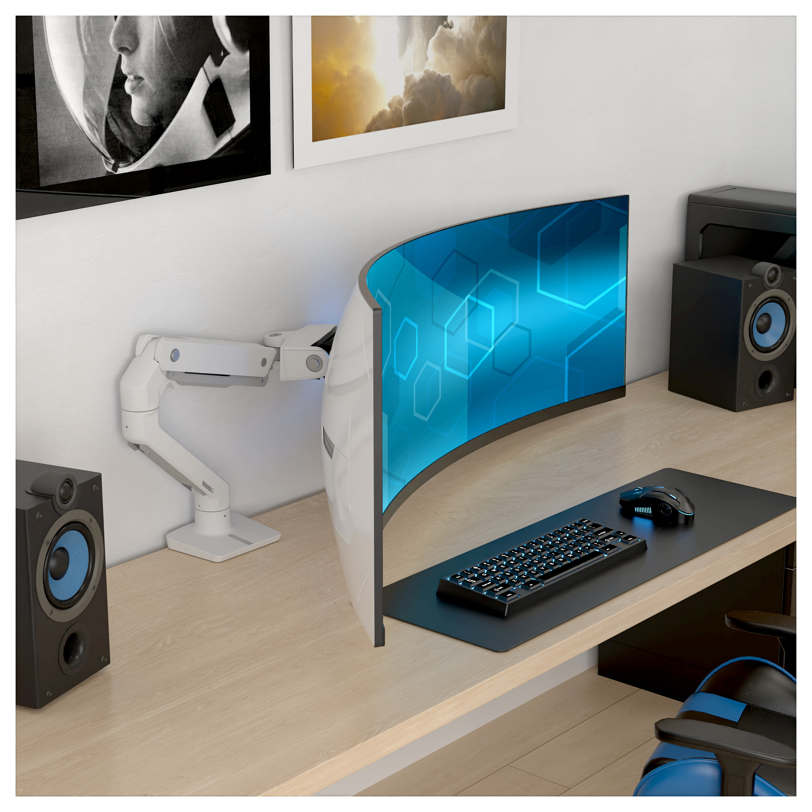 Nosač za monitor ERGOTRON HX Desk Monitor Arm with VHD Pivot (za 1000R zakrivljene monitore do 57", do 19.1 kg, bijeli)-7