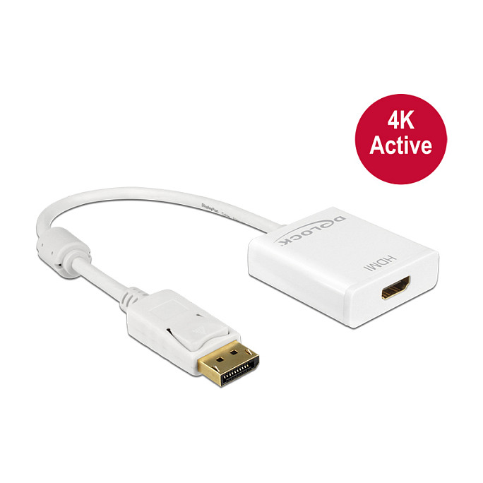 DELOCK Adapter DisplayPort 1.2 na HDMI 4K 30Hz aktivni bijeli (62606)-1