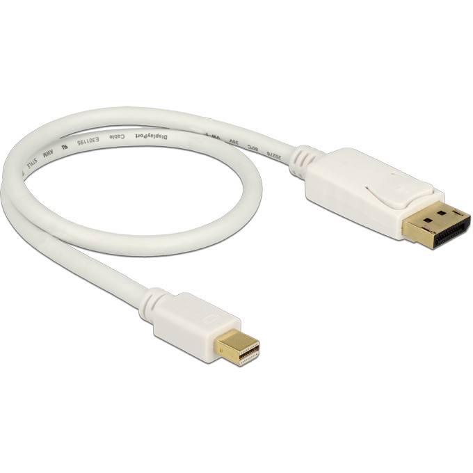 DELOCK Kabel mini DisplayPort 1.2 na DisplayPort 0.5m bijeli (4K @ 60Hz)-1