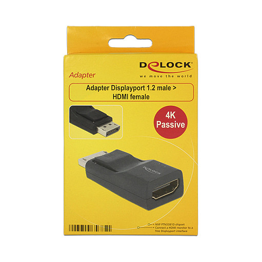 DELOCK Adapter DisplayPort 1.2 (M) na HDMI (Ž) 4K 30Hz pasivni (65468)-2