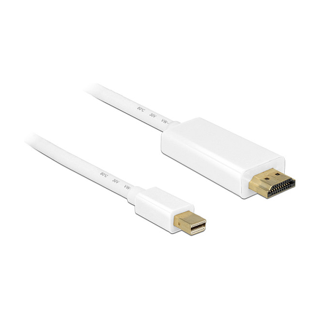 DELOCK Kabel mini DisplayPort 1.1 na HDMI 3m bijeli (1920x1200, pozlaćeni konektori)-0