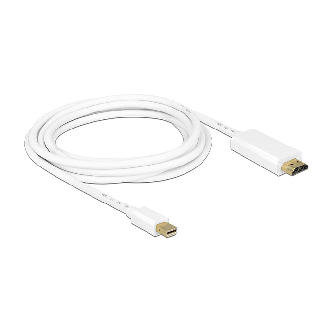 DELOCK Kabel mini DisplayPort 1.1 na HDMI 3m bijeli (1920x1200, pozlaćeni konektori)-1