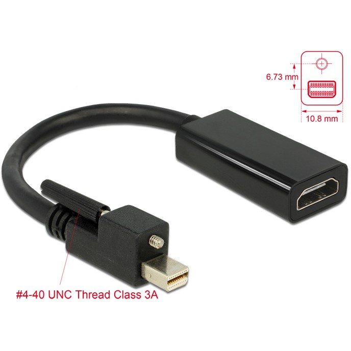 DeLock Aktivni Adapter mini DisplayPort 1.2 na HDMI (4K, 25cm) 62623-1