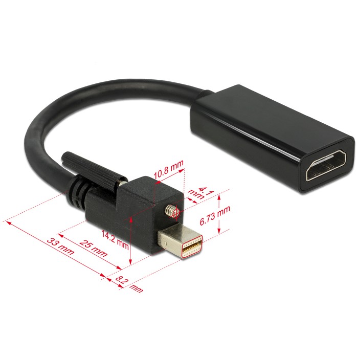DeLock Aktivni Adapter mini DisplayPort 1.2 na HDMI (4K, 25cm) 62623-2