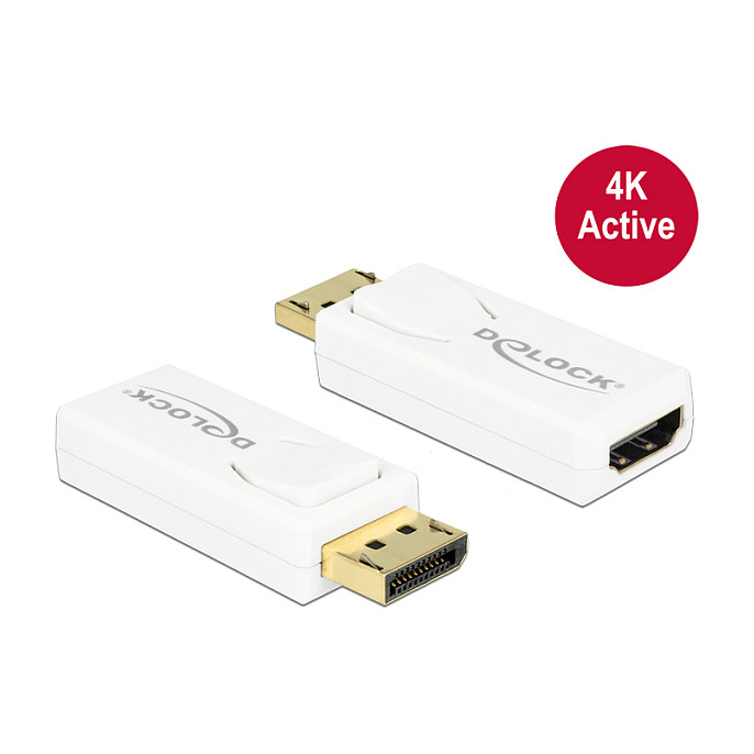 DELOCK Aktivni Adapter DisplayPort 1.2 (M) na HDMI (Ž) 4K 60Hz, bijeli (62606)