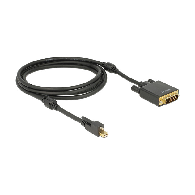 DELOCK Aktivni kabel mini DisplayPort 1.2 na DVI 2m (4K/30Hz, s vijkom) 85296-1