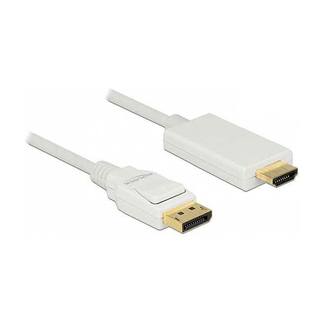 DELOCK Kabel DisplayPort 1.2 na HDMI pasivni 4K 30Hz 2m bijeli (85238)