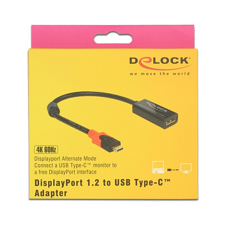 Adapter DELOCK 62727 DisplayPort 1.2 na USB-C (4K 60Hz)