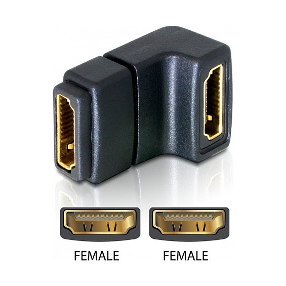 DELOCK HDMI adapter ženski na ženski 90° prema dolje (4K 60Hz)