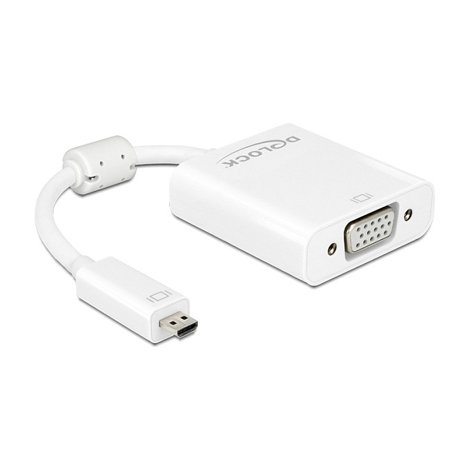 DELOCK Adapter Micro HDMI na VGA s Audio priključkom (25cm, 1080p) bijeli-0