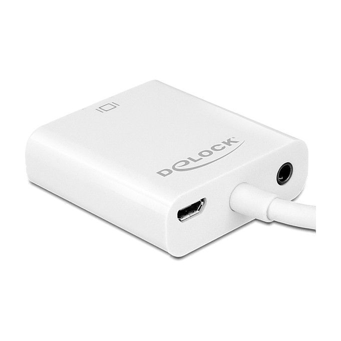 DELOCK Adapter Micro HDMI na VGA s Audio priključkom (25cm, 1080p) bijeli-2
