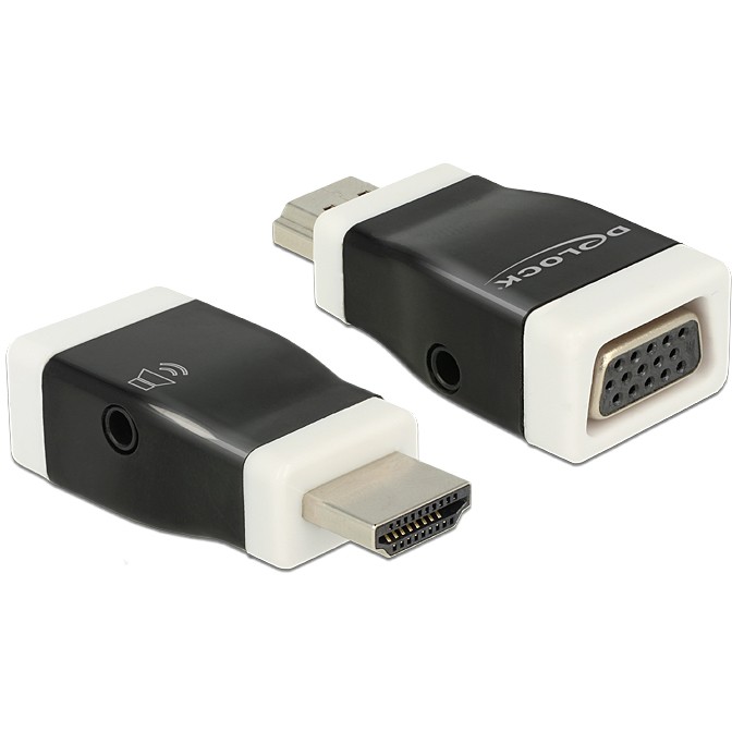 DELOCK Adapter HDMI na VGA s Audio izlazom (1080p, 3.5mm audio, Plug & Play)