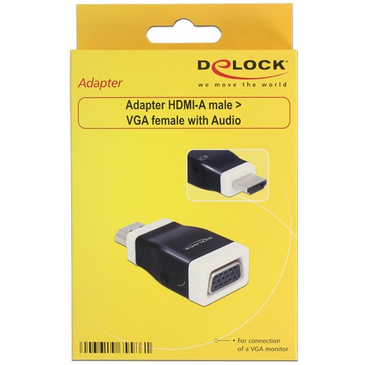 DELOCK Adapter HDMI na VGA s Audio izlazom (1080p, 3.5mm audio, Plug & Play)-1