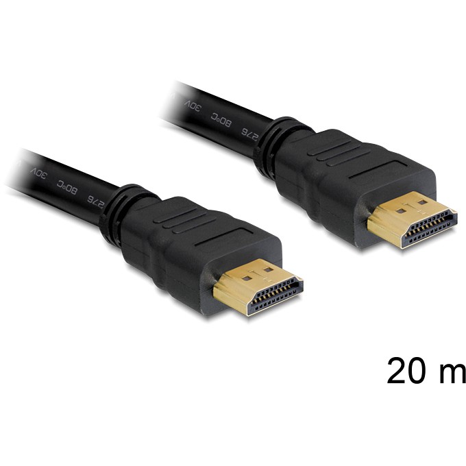 DELOCK High Speed HDMI kabel s Ethernetom 20m (HDMI A muški na HDMI A muški, 4K@30Hz)