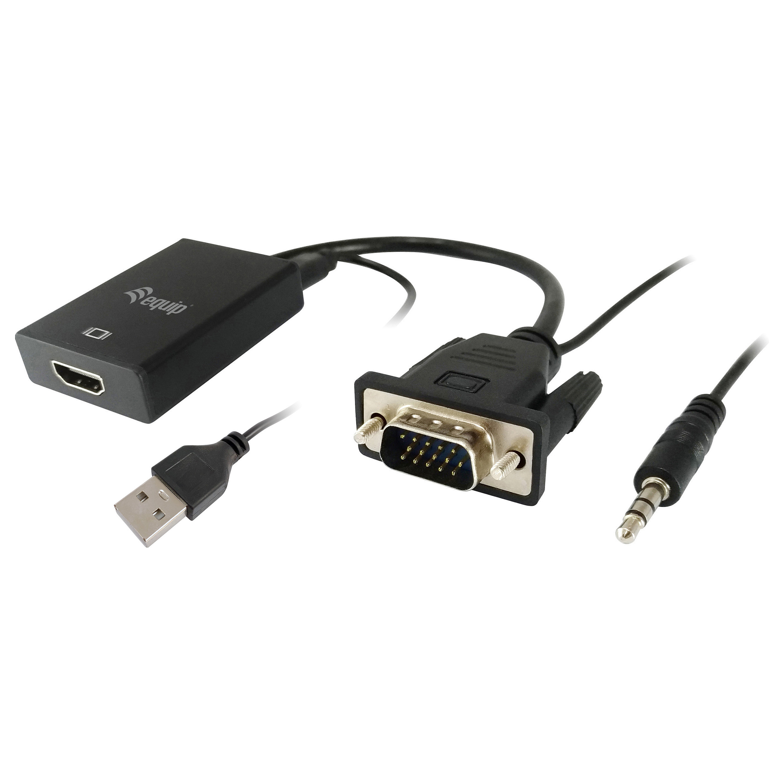 VGA na HDMI adapter EQUIP 133450 (s audiom, Full HD 1080p, 15 cm)-0