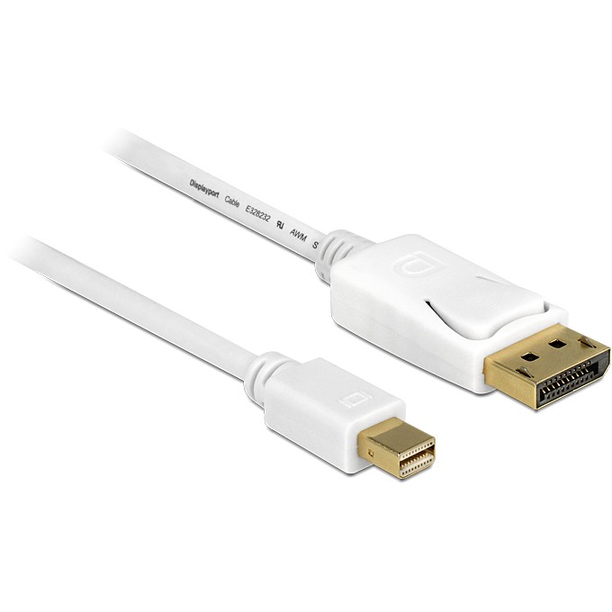 DELOCK Kabel mini DisplayPort 1.2 na DisplayPort 1.2 (4K/60Hz, 1m, bijeli)-0