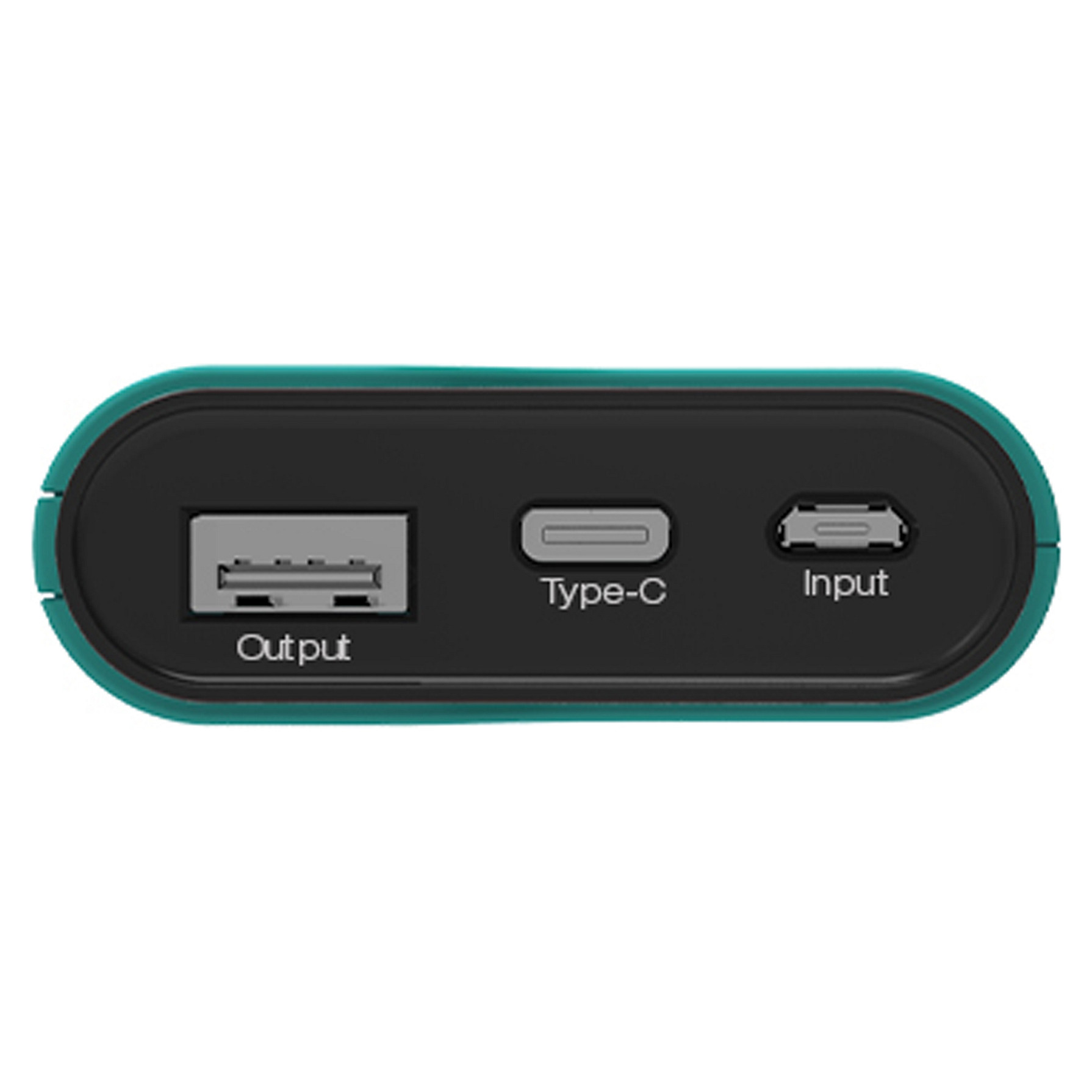 Prijenosni punjač REALPOWER PB-7500C (7500 mAh, integrirani USB-C i Lightning kabel, zeleni)-1