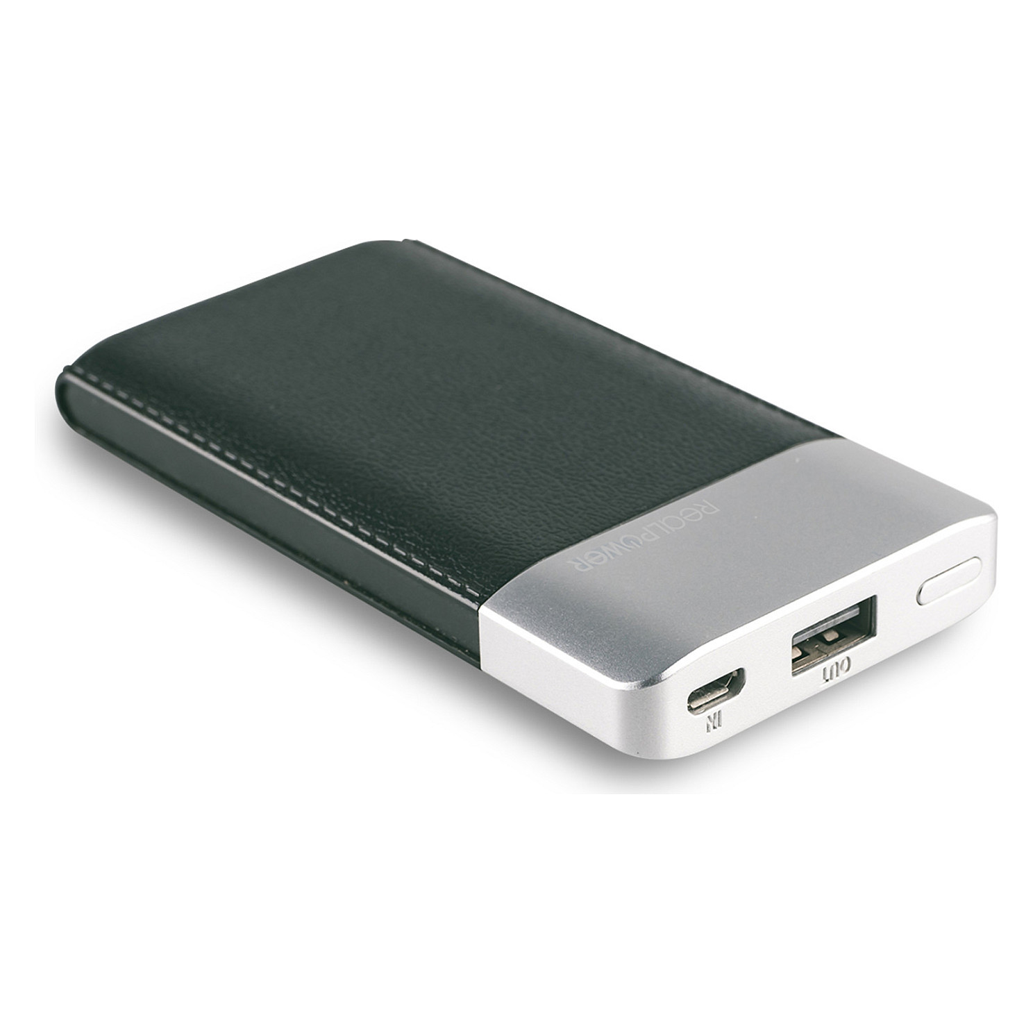 Prijenosna baterija REALPOWER PB-4000 Fashion (4000 mAh, 1A izlaz, crna)-0