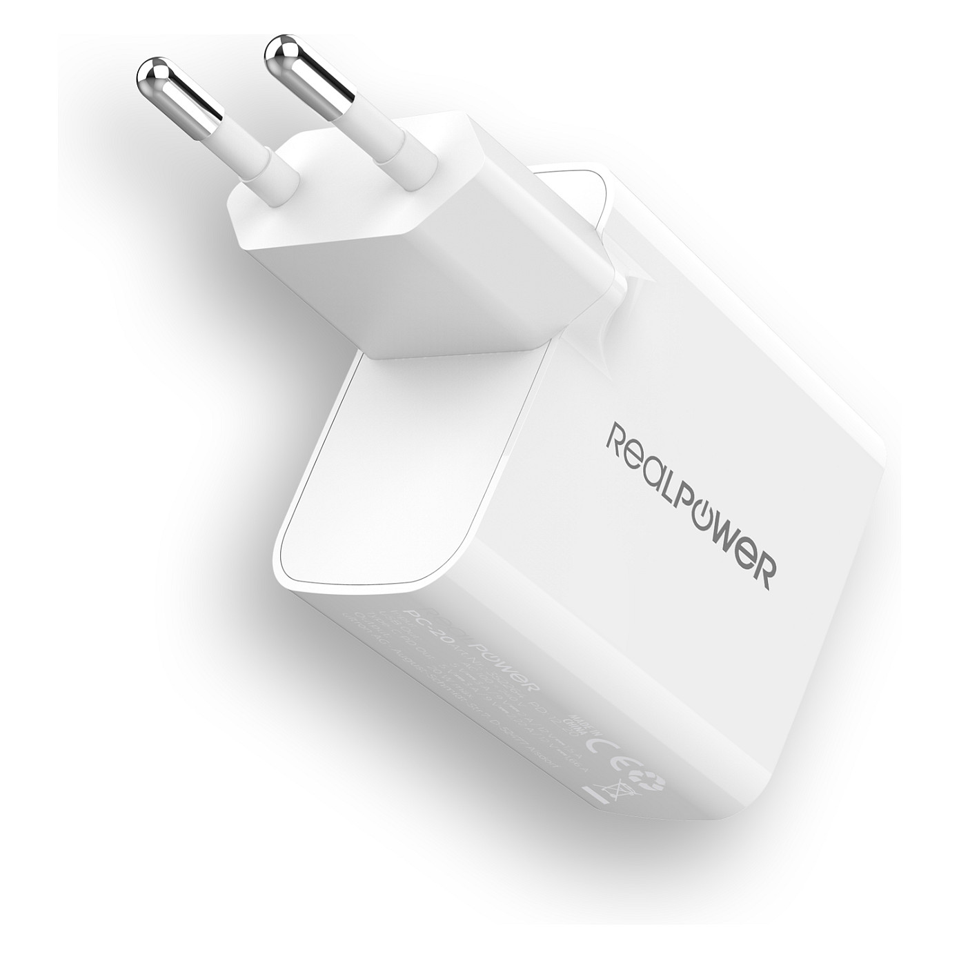 Strujni punjač REALPOWER PC-65 GaN (65W, USB-C, USB-A)-1