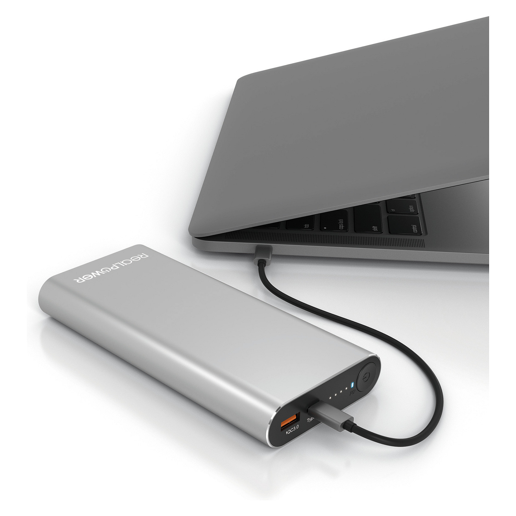 Prijenosni punjač REALPOWER PB-20000PD Pro Set (20000 mAh, 18W PD, Quick Charge 3.0) srebrni-3