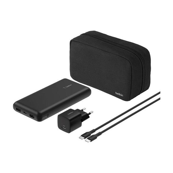 Prijenosna baterija BELKIN BoostCharge Powerbank Set 20000mAh (20W, 2x USB-A, 1x USB-C) crna-0