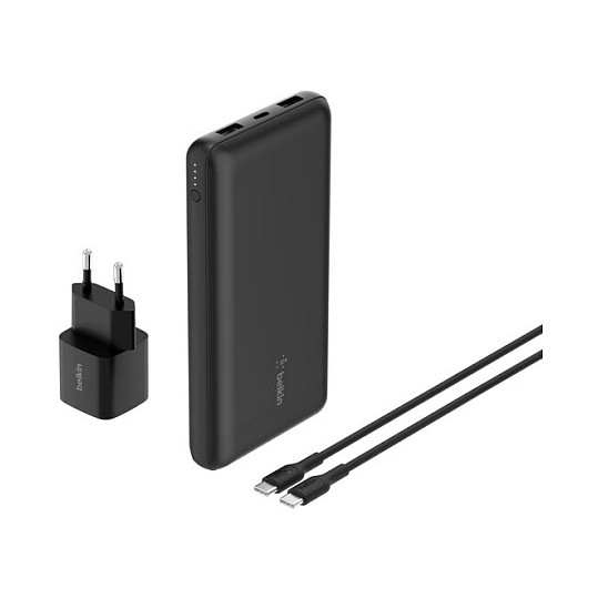 Prijenosna baterija BELKIN BoostCharge Powerbank Set 20000mAh (20W, 2x USB-A, 1x USB-C) crna-1