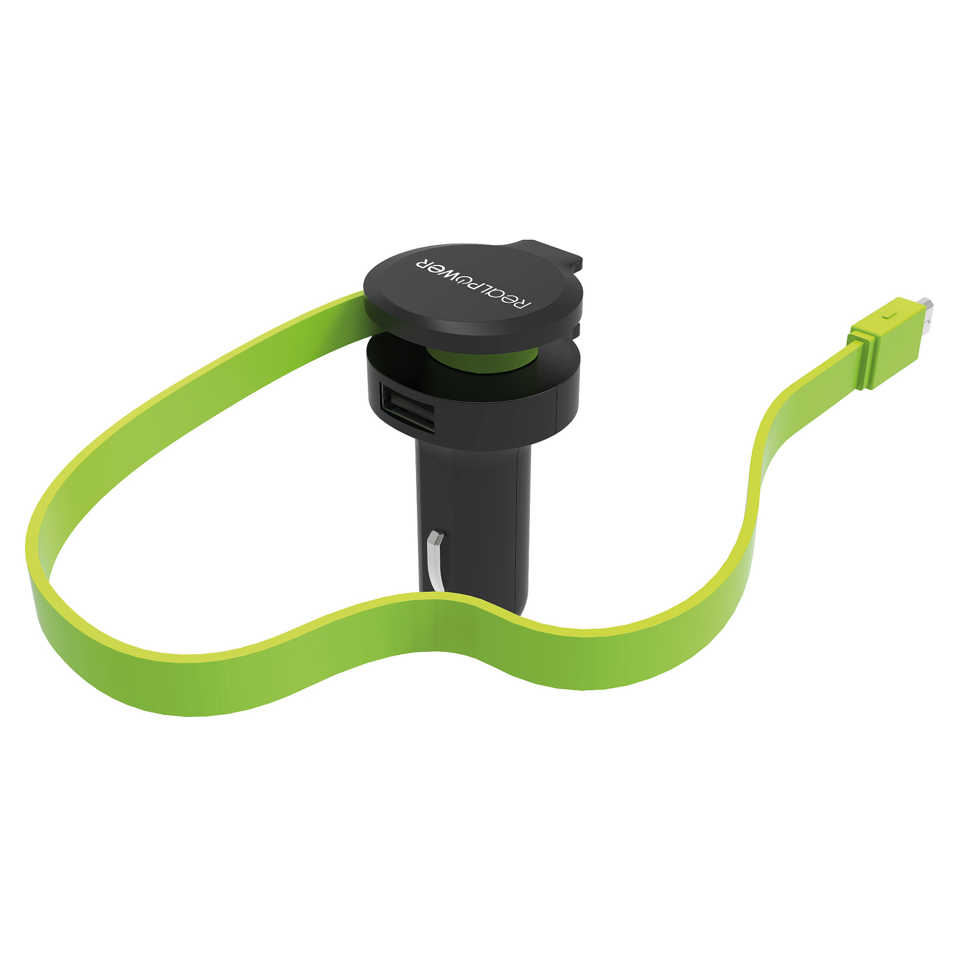 Auto punjač REALPOWER Charger M (2.4A, 1x USB-A, 1x Micro-USB kabel)-1