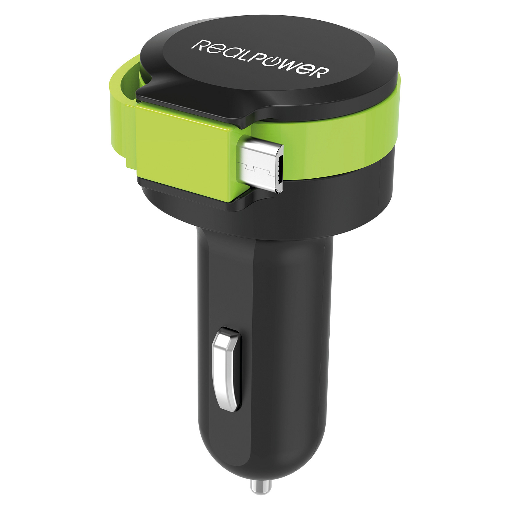 Auto punjač REALPOWER Charger M (2.4A, 1x USB-A, 1x Micro-USB kabel)-2