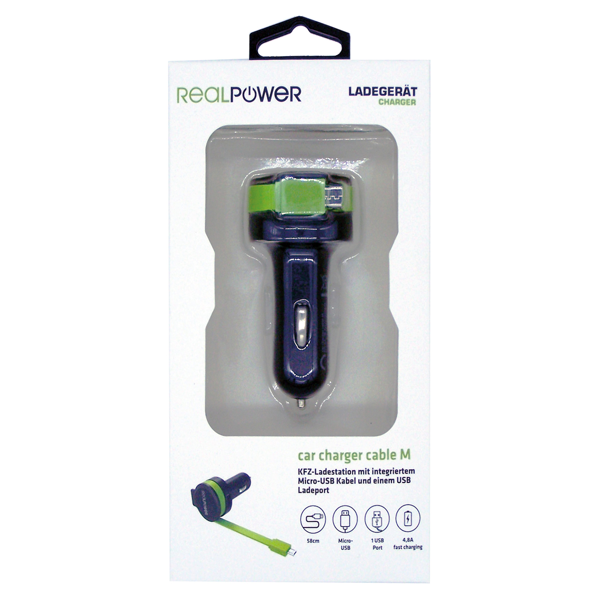 Auto punjač REALPOWER Charger M (2.4A, 1x USB-A, 1x Micro-USB kabel)-3