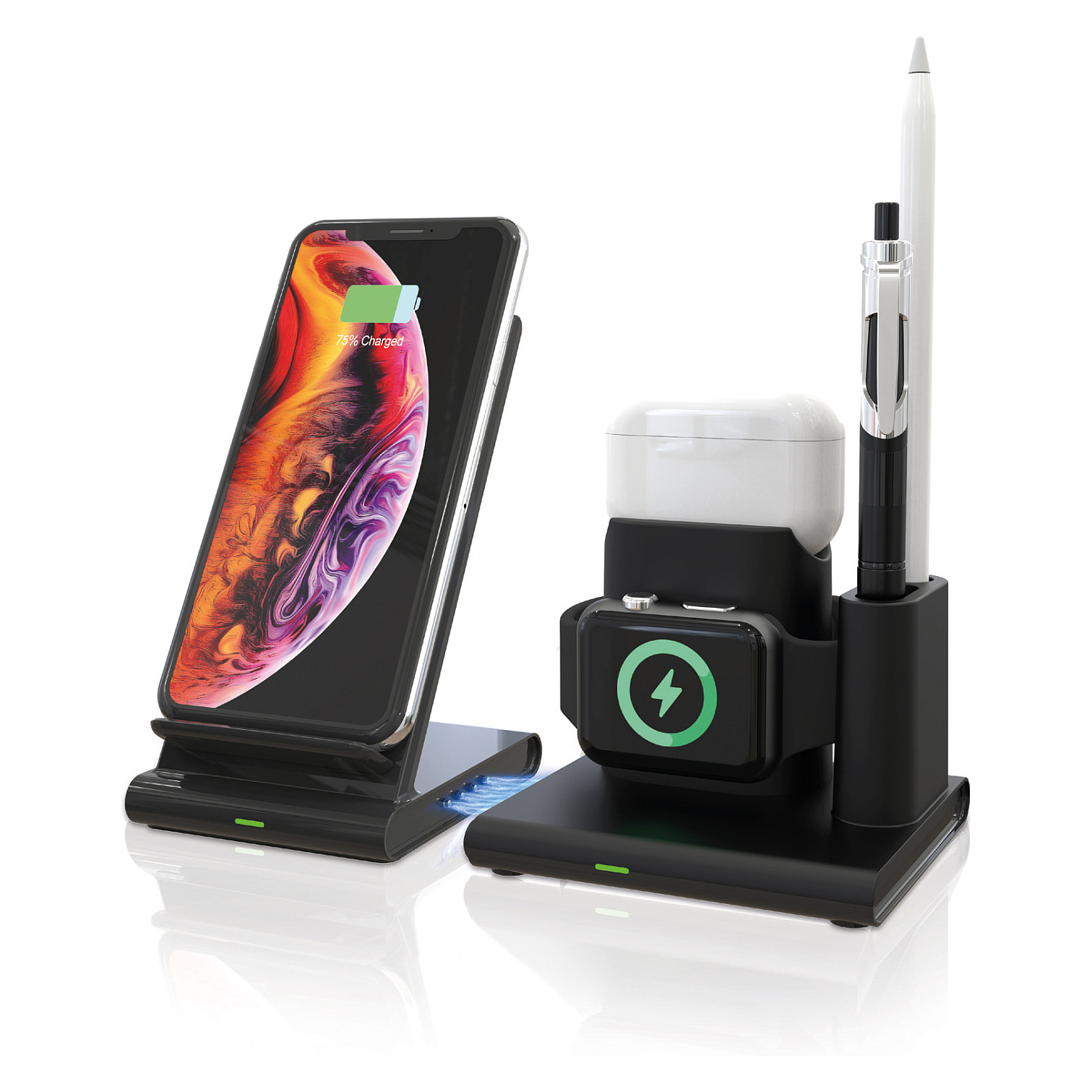 Bežični punjač REALPOWER ChargeAir connect (3-u-1, 15W, sklopivi, USB-C)-0