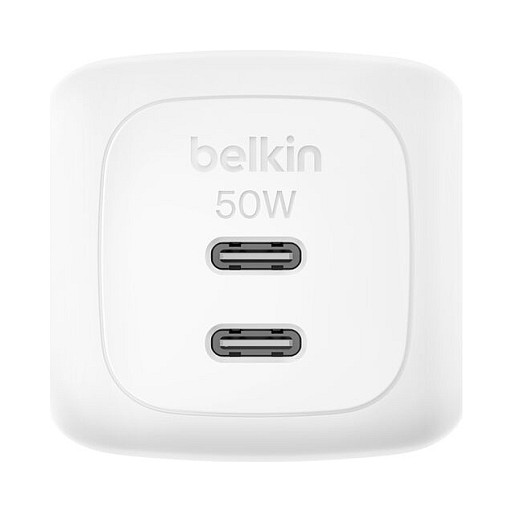 Kućni punjač BELKIN BOOST↑CHARGE Dual USB-C 50W PD PPS + 1m kabel (WCH019) bijeli-1