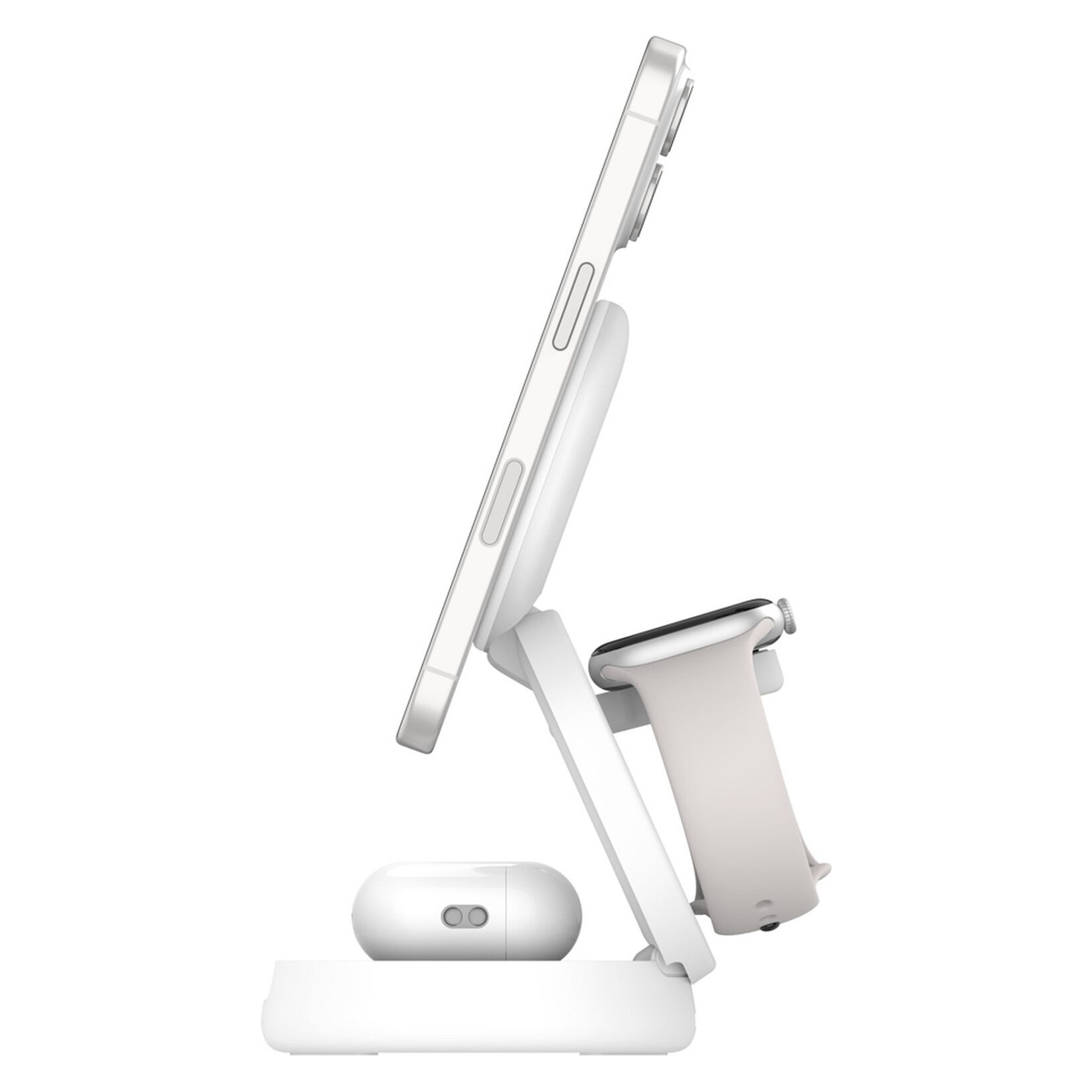 Bežični punjač BELKIN BoostCharge Pro 3-u-1 (Qi2, 15W, sklopivi, bijeli) WIZ034kqWH-2