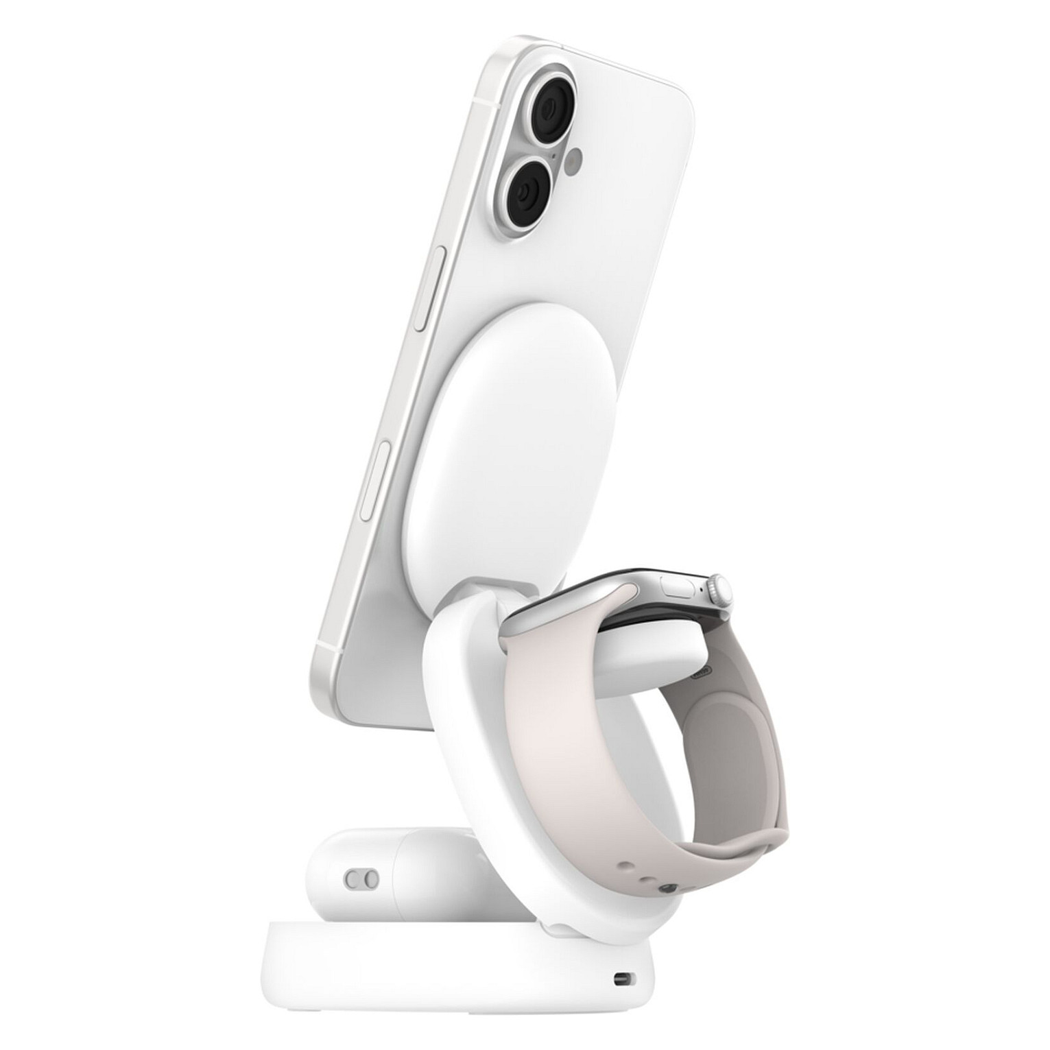 Bežični punjač BELKIN BoostCharge Pro 3-u-1 (Qi2, 15W, sklopivi, bijeli) WIZ034kqWH-3