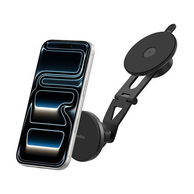 Auto punjač BELKIN BoostCharge Pro WIC013hqBK (Qi2 15W, magnetski, ventilacijski)-4