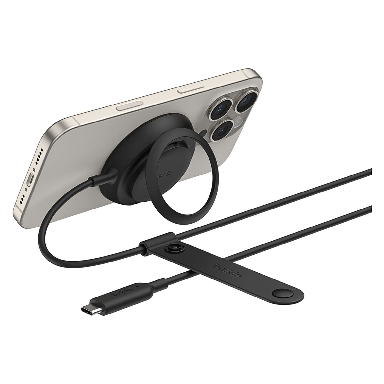 Bežični punjač BELKIN BoostCharge Pro 2-u-1 Qi2 15W (magnetski, 5W za slušalice, bez adaptera) crni-0