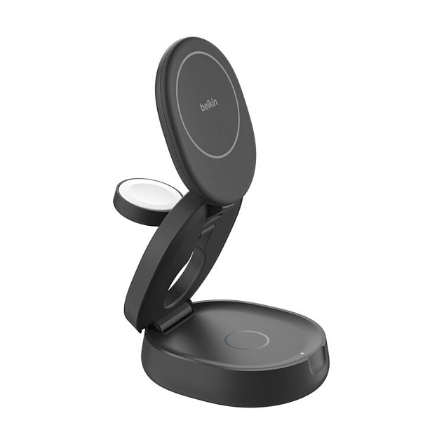 Bežični punjač BELKIN BoostCharge Pro 3-u-1 sklopivi magnetski s Qi2 15W (WIZ034BK), crni-4