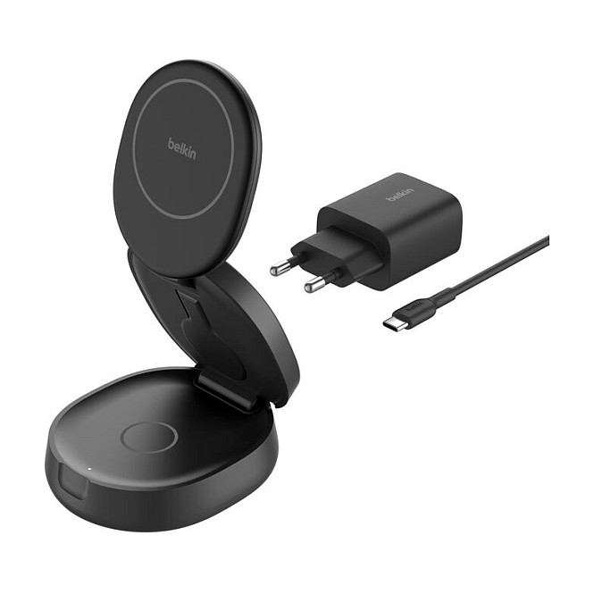 Bežični punjač BELKIN BoostCharge Pro 3-u-1 sklopivi magnetski s Qi2 15W (WIZ034BK), crni-7
