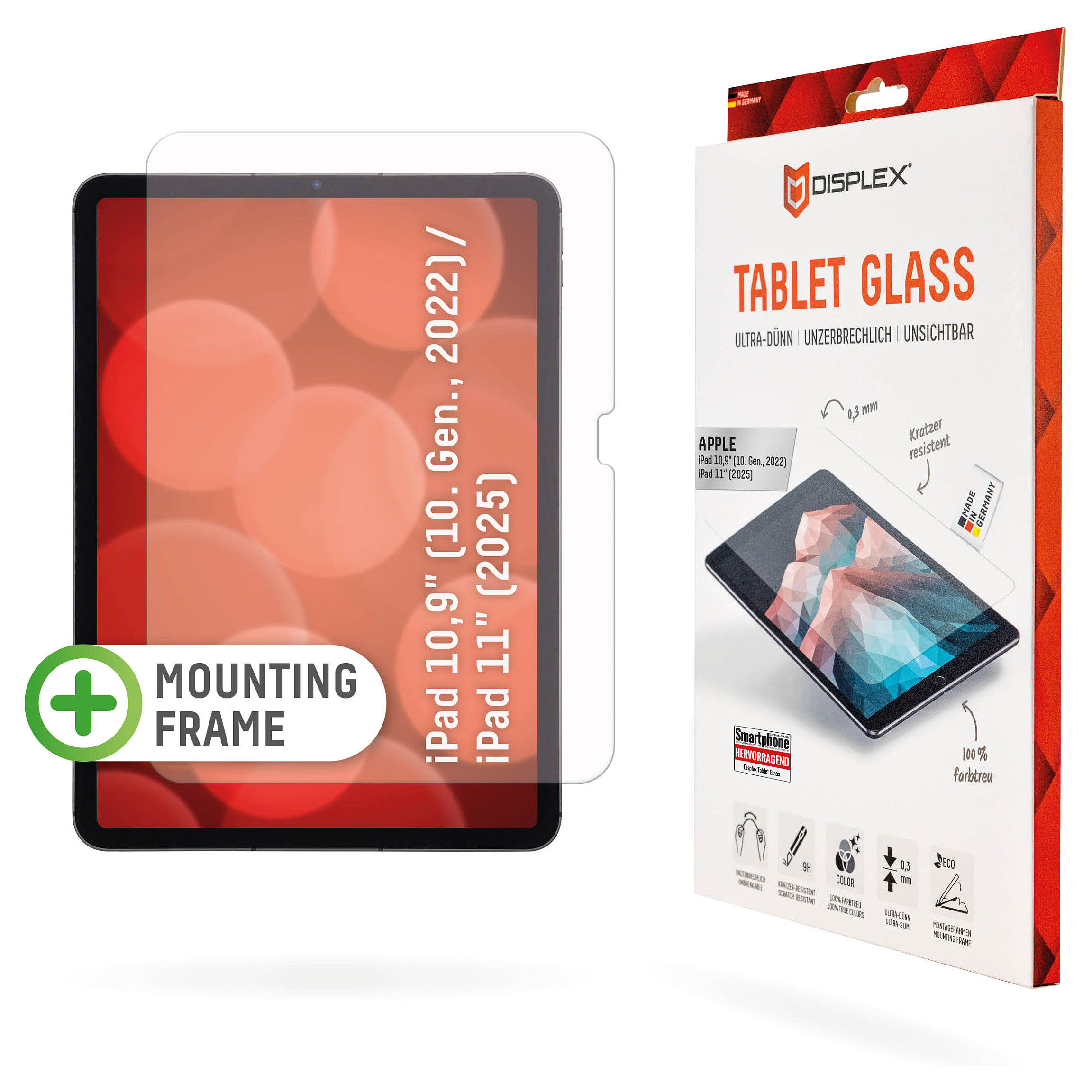 Zaštitno staklo DISPLEX Tablet Glass za Apple iPad 10.9" (10. Gen) / 11" (9H, Eco-Montagerahmen)-0