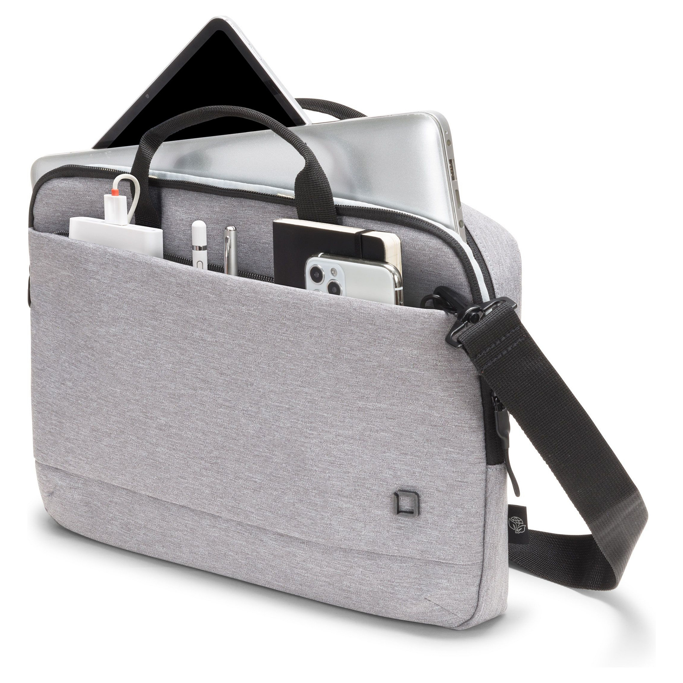 Torba za laptop DICOTA Eco Slim Case MOTION 12-13.3" Light Grey (od recikliranog PET materijala)-5