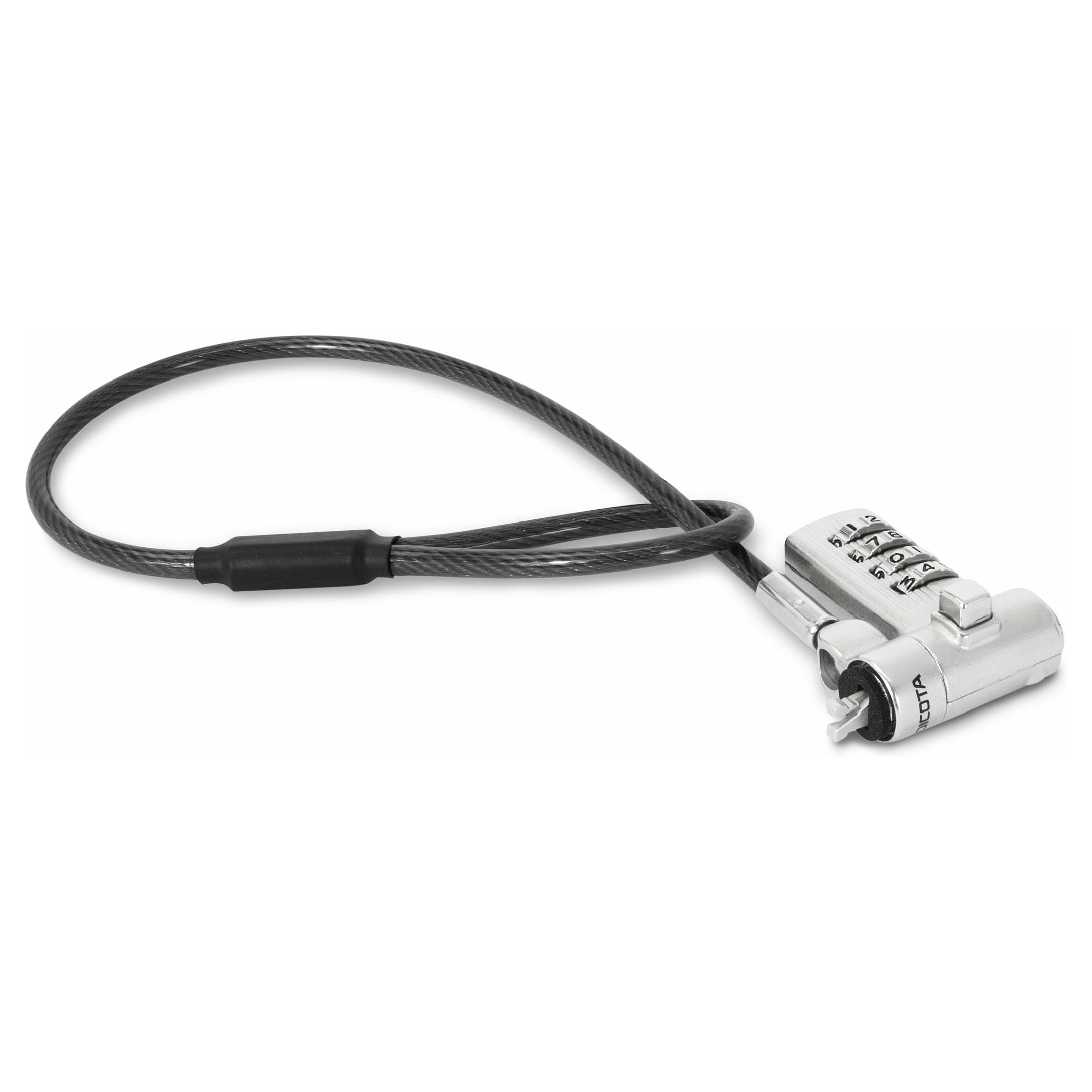 Sigurnosna brava za laptop DICOTA Combination Universal Mini D32050 (3-u-1, T-Lock/Wedge/Nano, 30 cm, šifra)