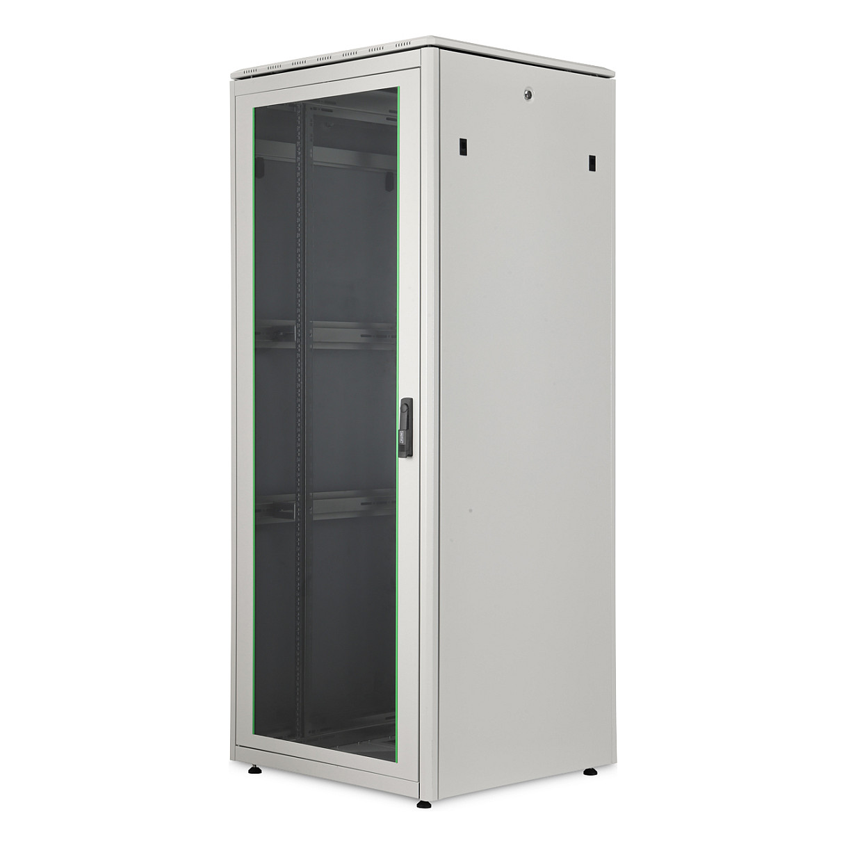 Mrežni ormar DIGITUS Unique Light 42U 800x800mm (DN-19 42U-8/8-L, 600kg, staklena vrata, sivi)